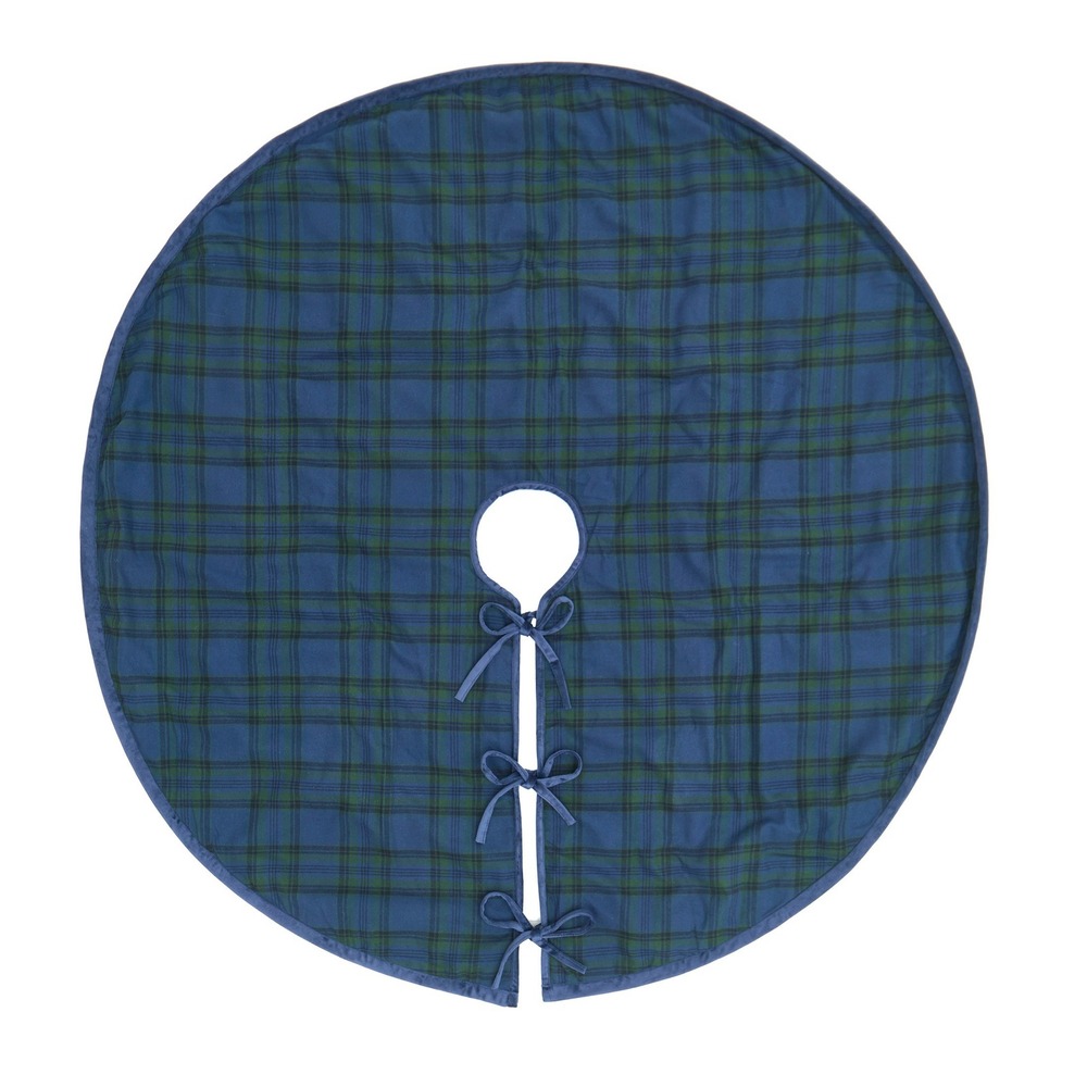 My Texas House Angie Blue Plaid Christmas Tree Skirt 60" - 2026
